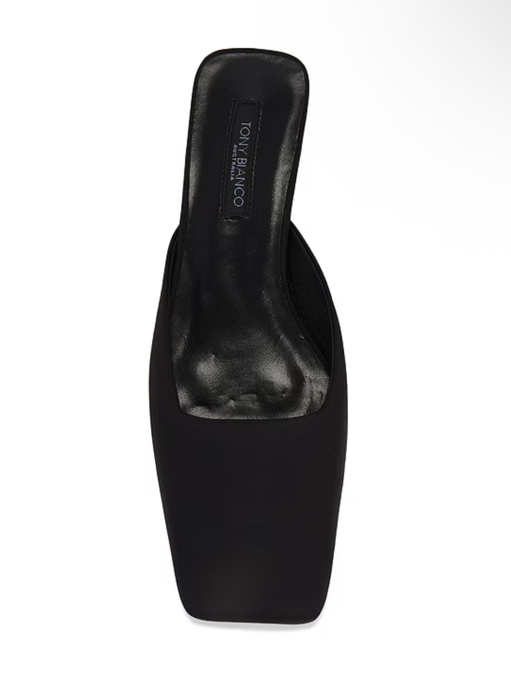 Tony Bianco Harriet Mules Black satin square toe slides shoes Revolve 7